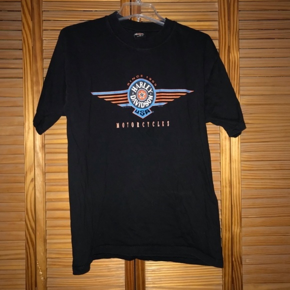 Harley-Davidson St. Maarten N.A. Black Graphic Tee Size Medium